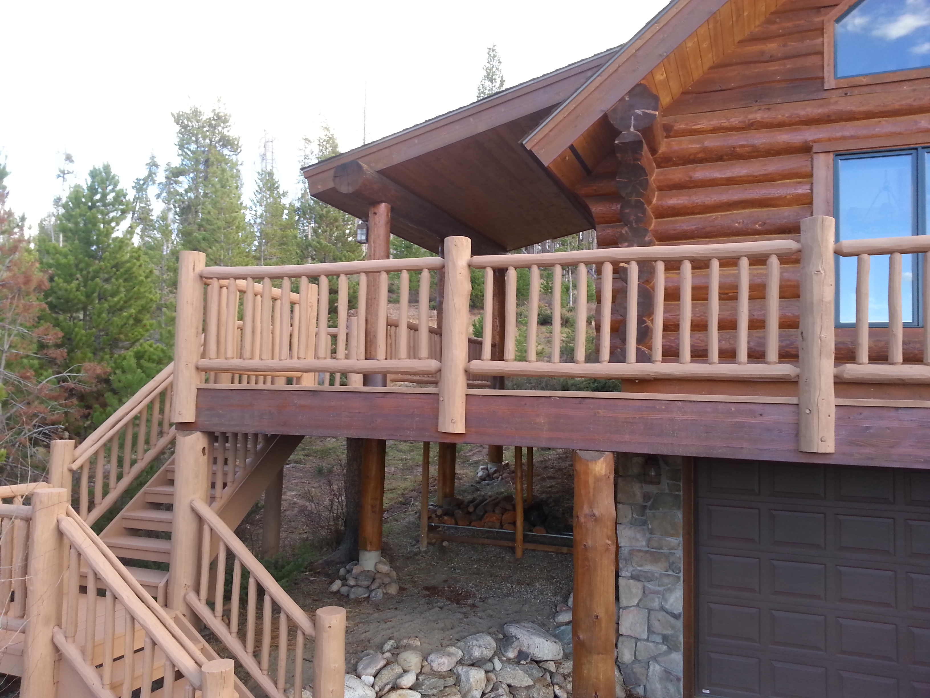 Stained Handrail and Stairs