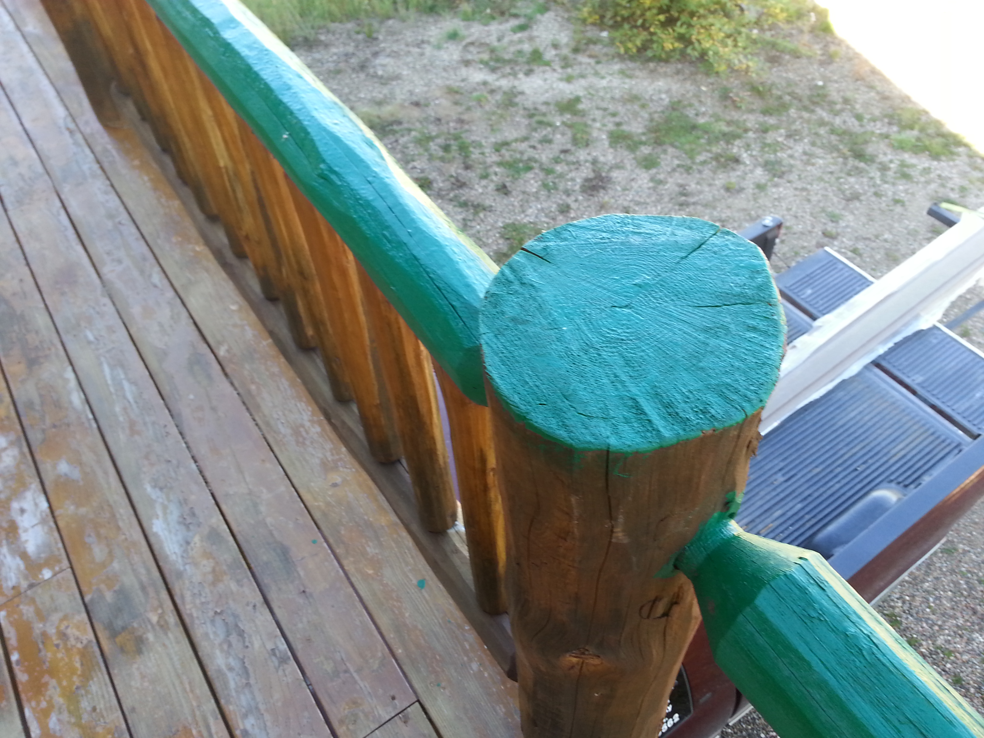 Stained Handrail and Stairs