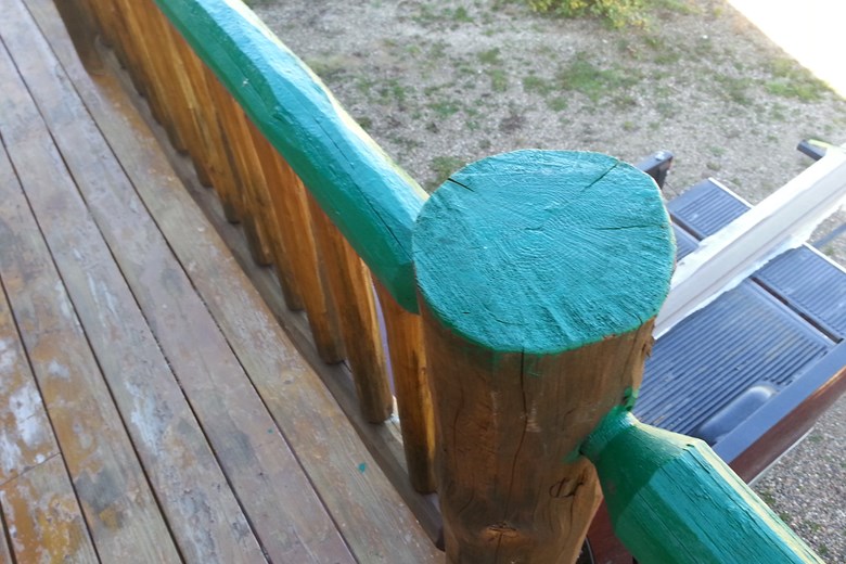 Stained Handrail and Stairs